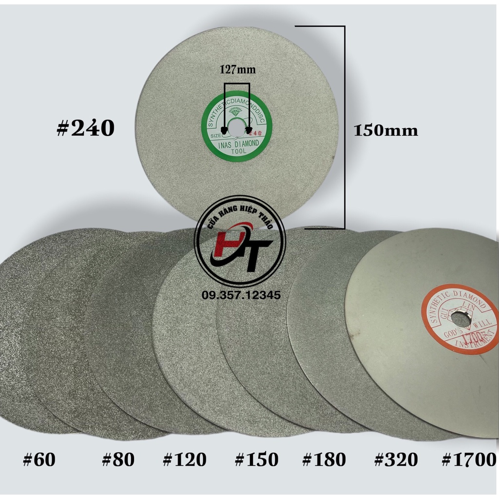 Đá mài kính kim cương đĩa mài hợp kim lưỡi siêu mịn 150mm INAS DMK-150