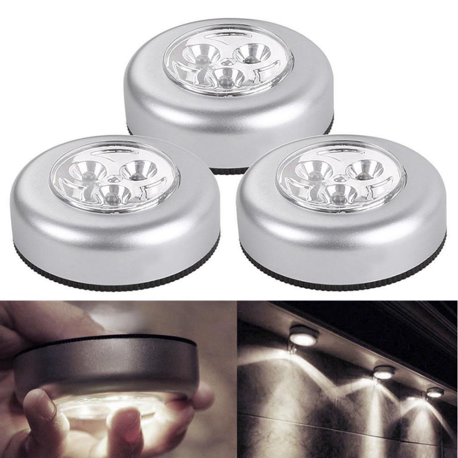 Đèn LED 3 Bóng Không Dây Cảm Ứng Hồng Ngoại Gắn Cầu Thang / Tường / Tủ Quần Áo