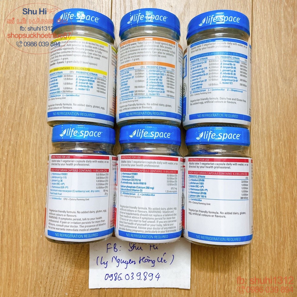 Men vi sinh life space probiotic úc cho bé, người lớn, người già, phụ nữ, bầu, baby, children women microflora pregnancy