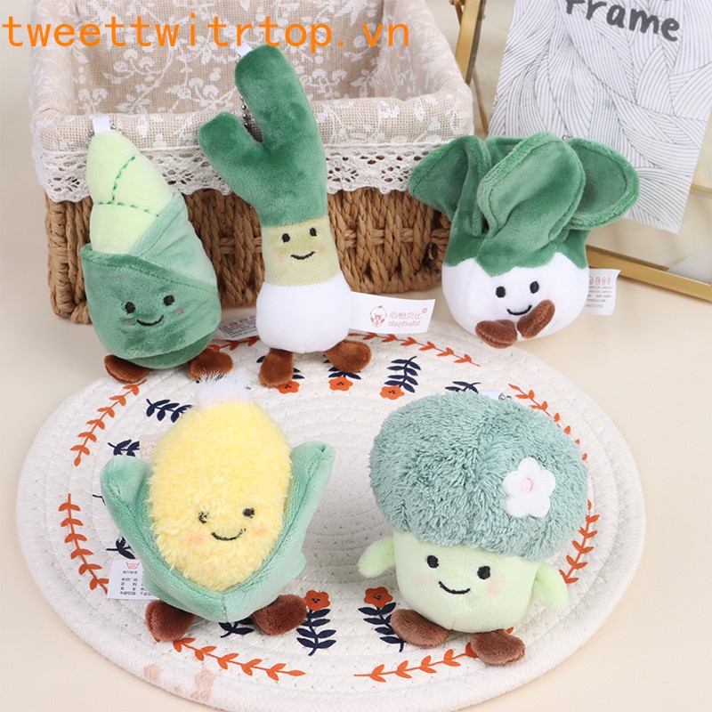 Móc Khóa Hình Rau Củ Broccoli Nhồi Bông Đáng Yêu