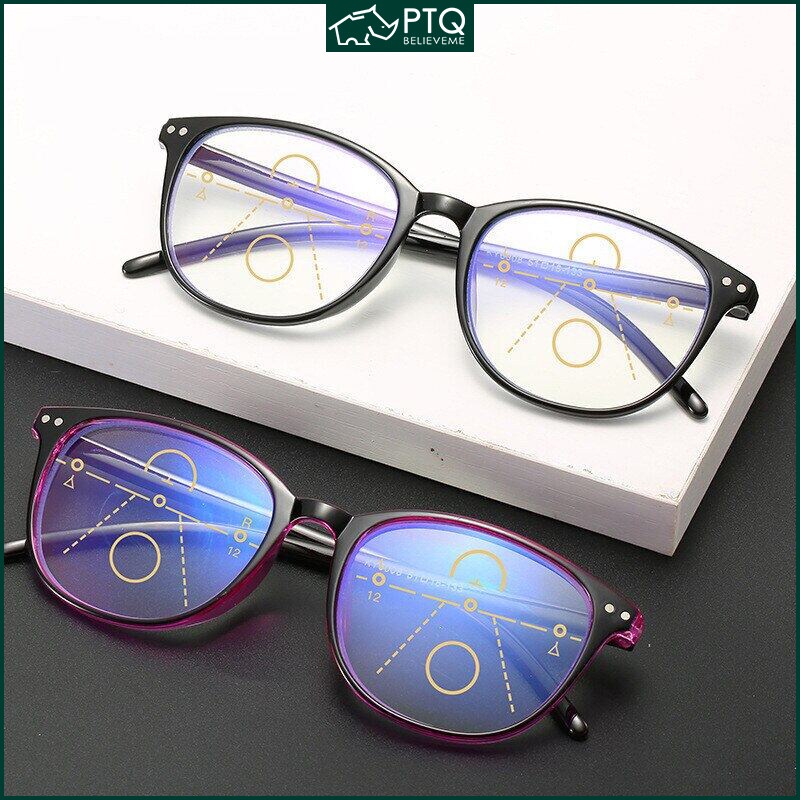 Kính Đọc Sách Gọng Lớn Chống Ánh Sáng Xanh + 4.0 Độ Từ PTQ Progressive