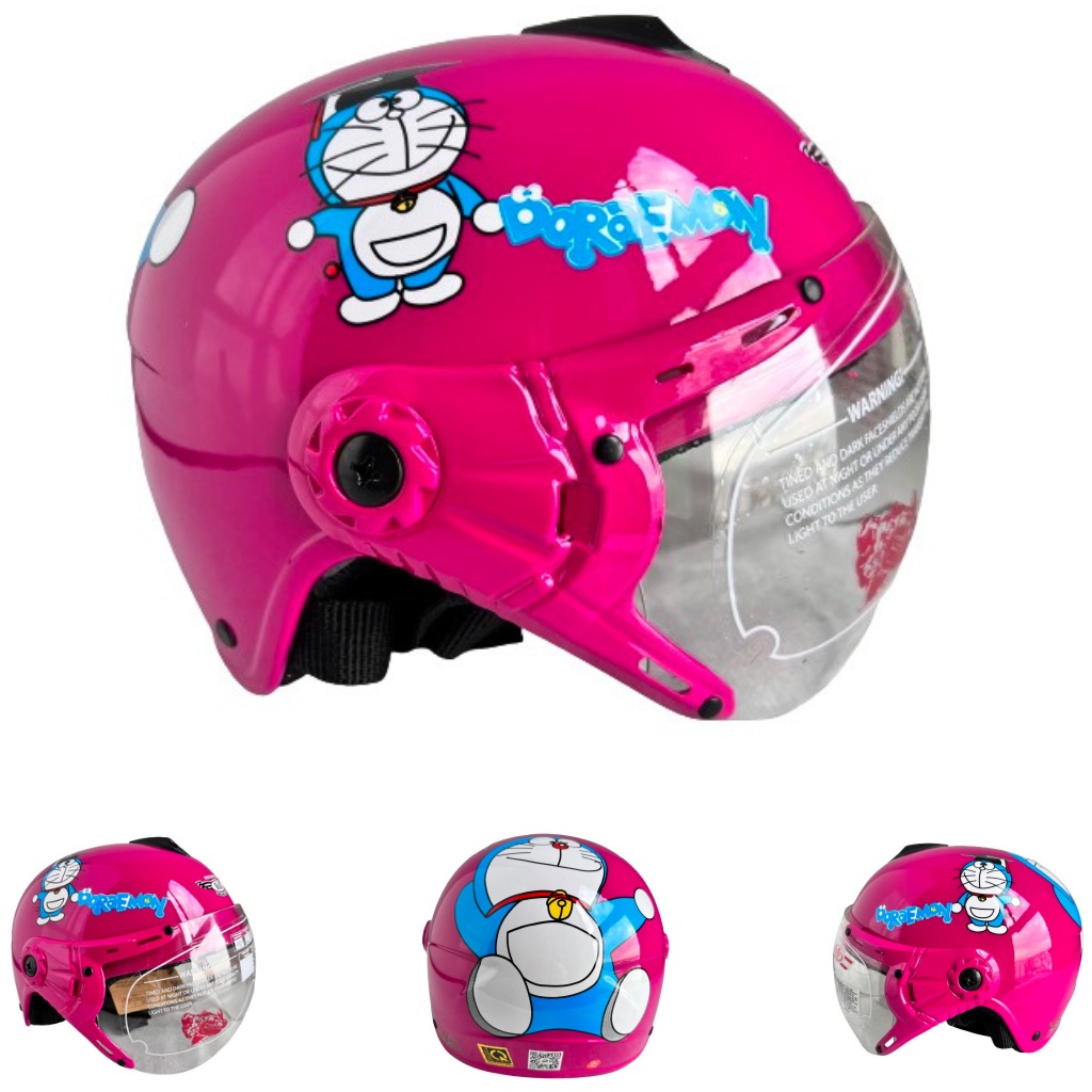Mũ bảo hiểm trẻ em V&S Helmet - VS103KS Doreamon hồng đào - Phù hợp với bé từ 2 đến 5 tuổi, Bé nặng dưới 18kg