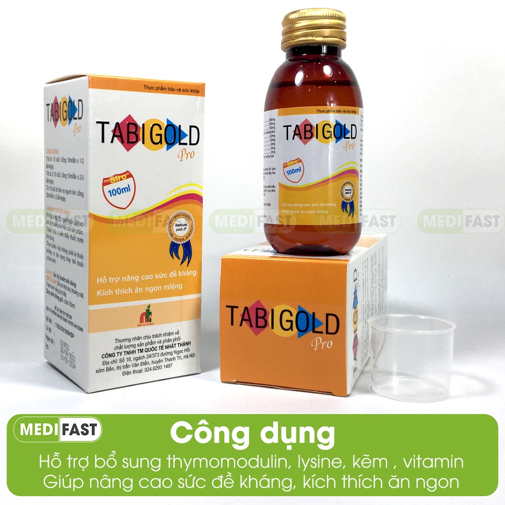Siro vitamin Tabigold Pro 100ml tăng sức đề kháng cho bé, giúp bé ăn ngon ngủ ngon - Thanh Thảo Pharmacy