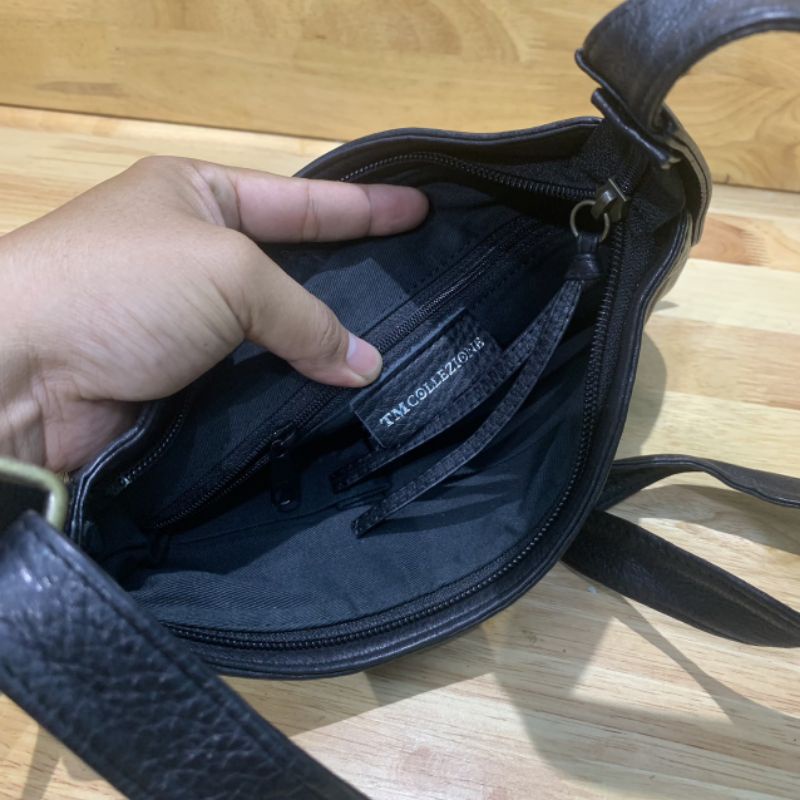 Túi đeo chéo nam nữ da bò dày secondhand  18191122