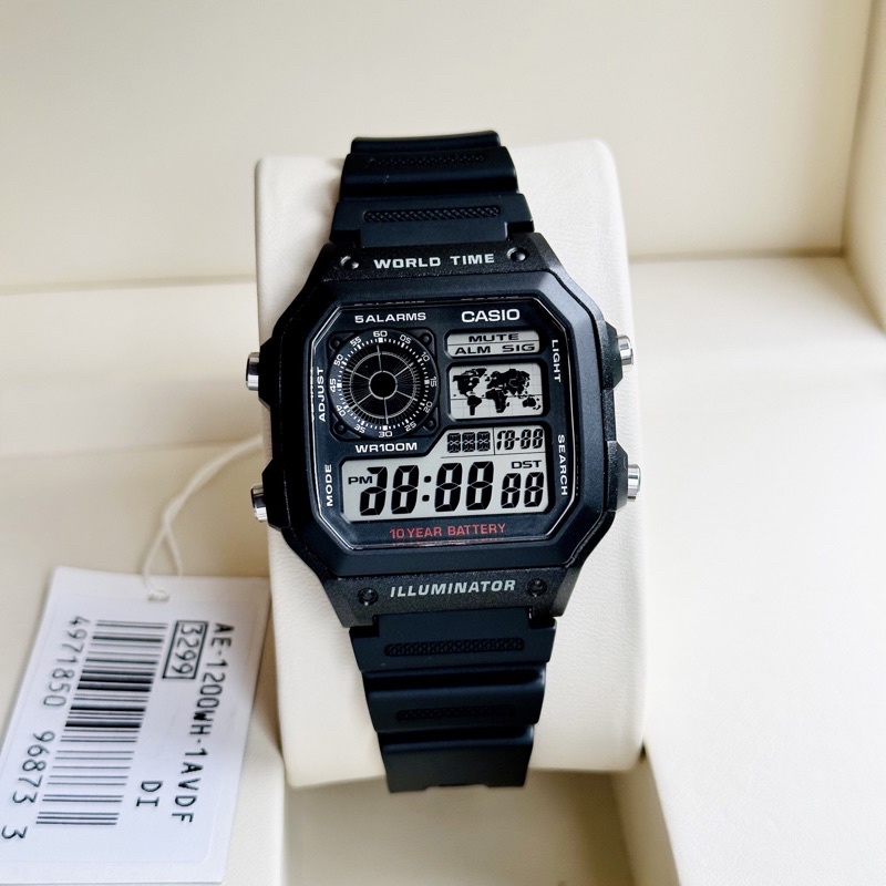 Đồng hồ điện tử nam dây nhựa Casio AE1200WH 1A