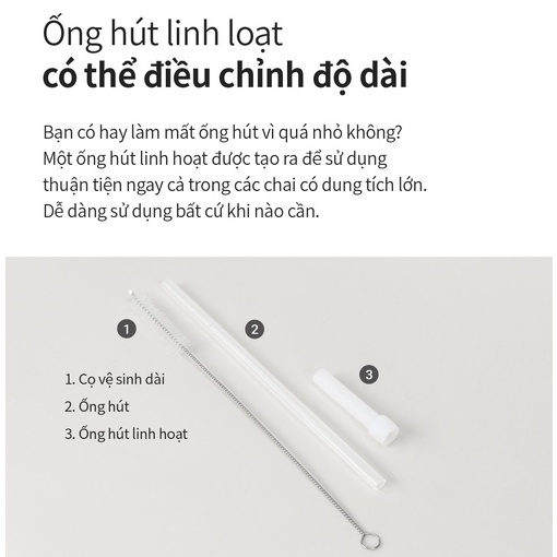 Bình giữ nhiệt LocknLock x Việt Nam phiên bản đặc biệt 897ml LHC4160 kèm cọ rửa và ống hút đầu Silicone - JoyMall