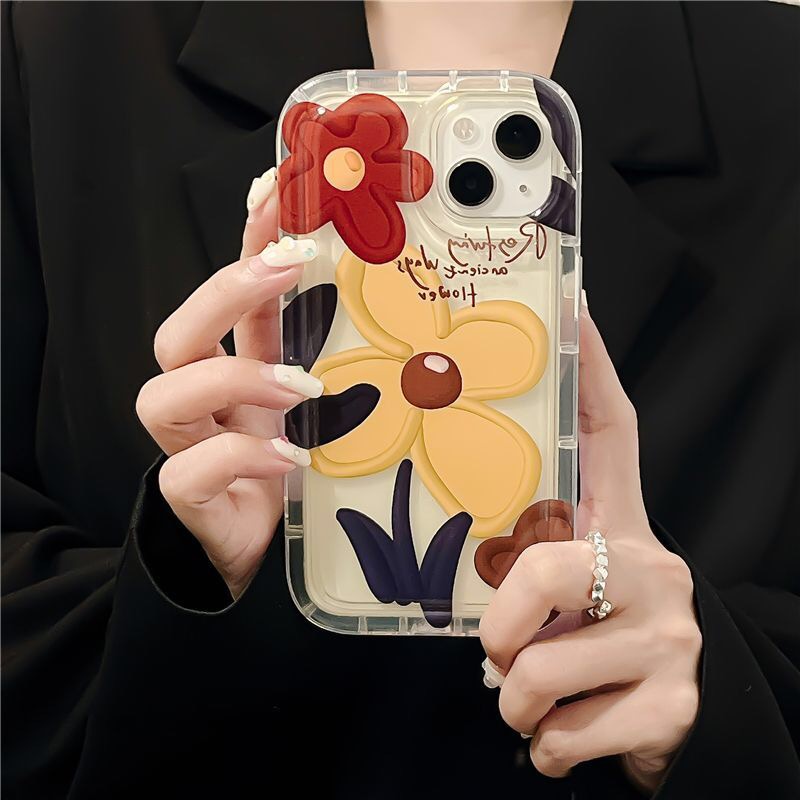 Ốp Điện Thoại Mềm Hình Hoa Vàng Cho iPhone14 14ProMax 11 13ProMax 11ProMax 12 12Pro Max X XS XR