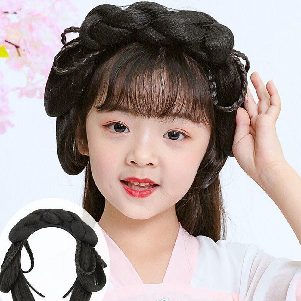 Băng Đô Cài Tóc Giả Thời Trang Hàn Quốc Cổ Điển Cho Bé Gái
