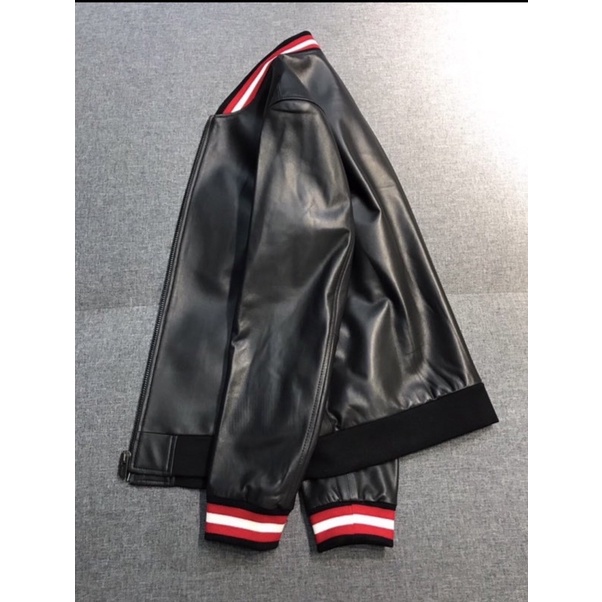 Áo da cừu thật 100% bomber bóng chày