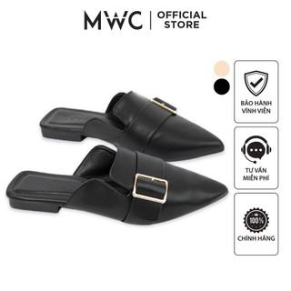 Dép MWC 8066 - Dép Sục Nữ Đế Bệt Đính Khóa Vuông Thanh Lịch