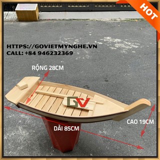 [Dài 85cm - 1 cột buồm] Khay Thuyền Sushi Gỗ Đựng Hải Sản Và Trang Trí Sushi, Sashimi - Khay chuyên dụng nhà hàng Nhật