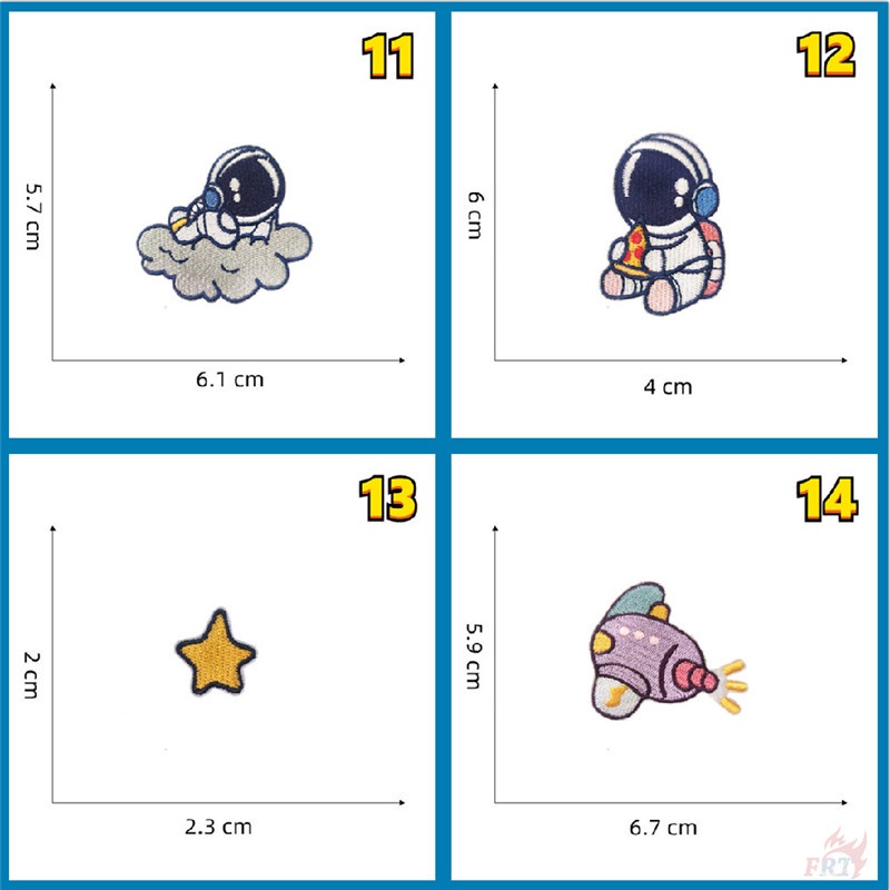 ♥ Miếng Dán Trang Trí Hình Phi Hành Gia Nhỏ Nhắn Xinh Xắn ♥ 1 Miếng Dán Ủi Quần Áo Hình Tên Lửa / UFO / Vệ Tinh / Ngôi Sao