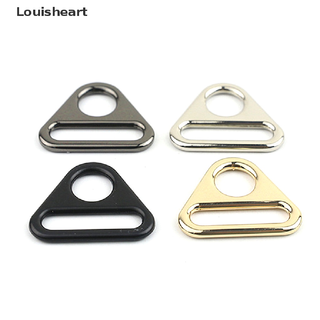 Bộ 2 Khóa Vòng Hình Tam Giác Bằng Kim Loại 25mm Có Thể Điều Chỉnh Dùng Làm Dây Đai Da / Túi Xách DIY TFG
