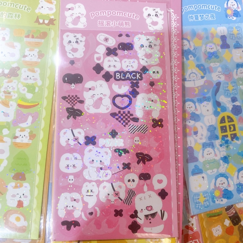 Vỉ 20 tờ dán sticker có nhũ siêu đẹp