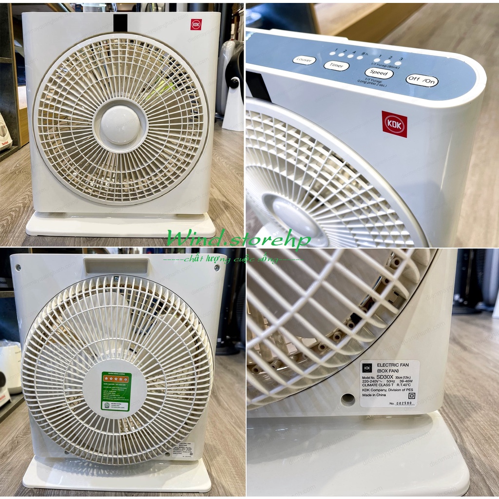 Quạt Hộp KDK SD30X Có Remote - Xám Bạc - Hàng Chính Hãng