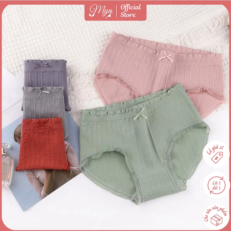 QUẦN COTTON GÂN MỀM CO GIÃN MỀM MƯỚT Q106 CAO CẤP THẤM HÚT CHỐNG VIÊM CỰC XINH MYN_UNDERWEAR