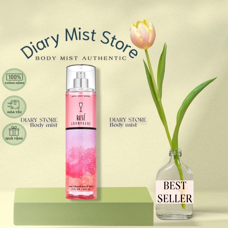 Diarymist.store Xịt Thơm Bath & Body Works - Rosé Champagne