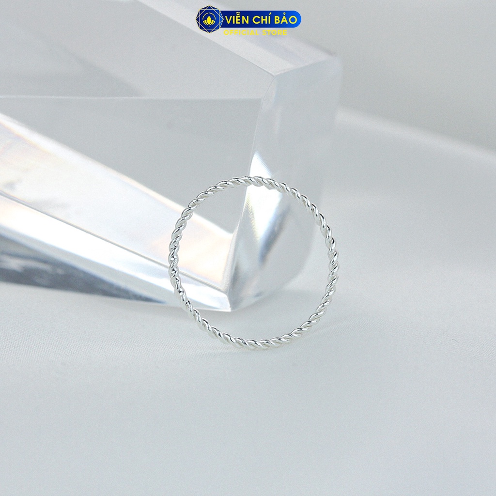 Nhẫn xoắn tròn basic chất liệu bạc 925 thời trang phụ kiện trang sức nữ thương hiệu Viễn Chí Bảo N400055x