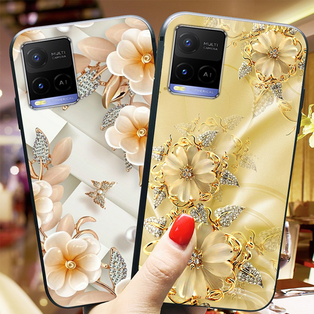 Ốp lưng vivo y21 / vivo y21s / vivo y33s in hình hoa , ốp nữ sang trọng