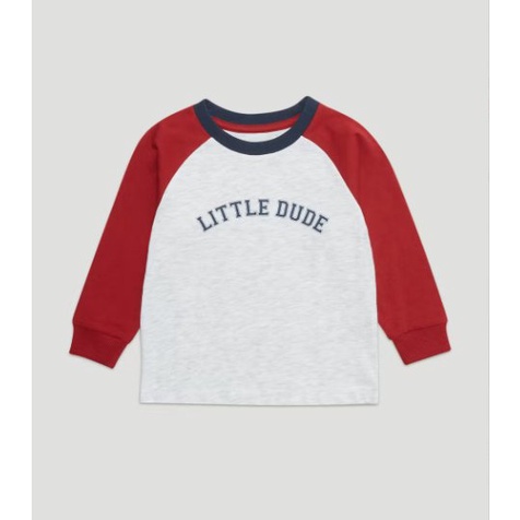 Áo dài tay cotton mỏng trắng đỏ Matalan UK