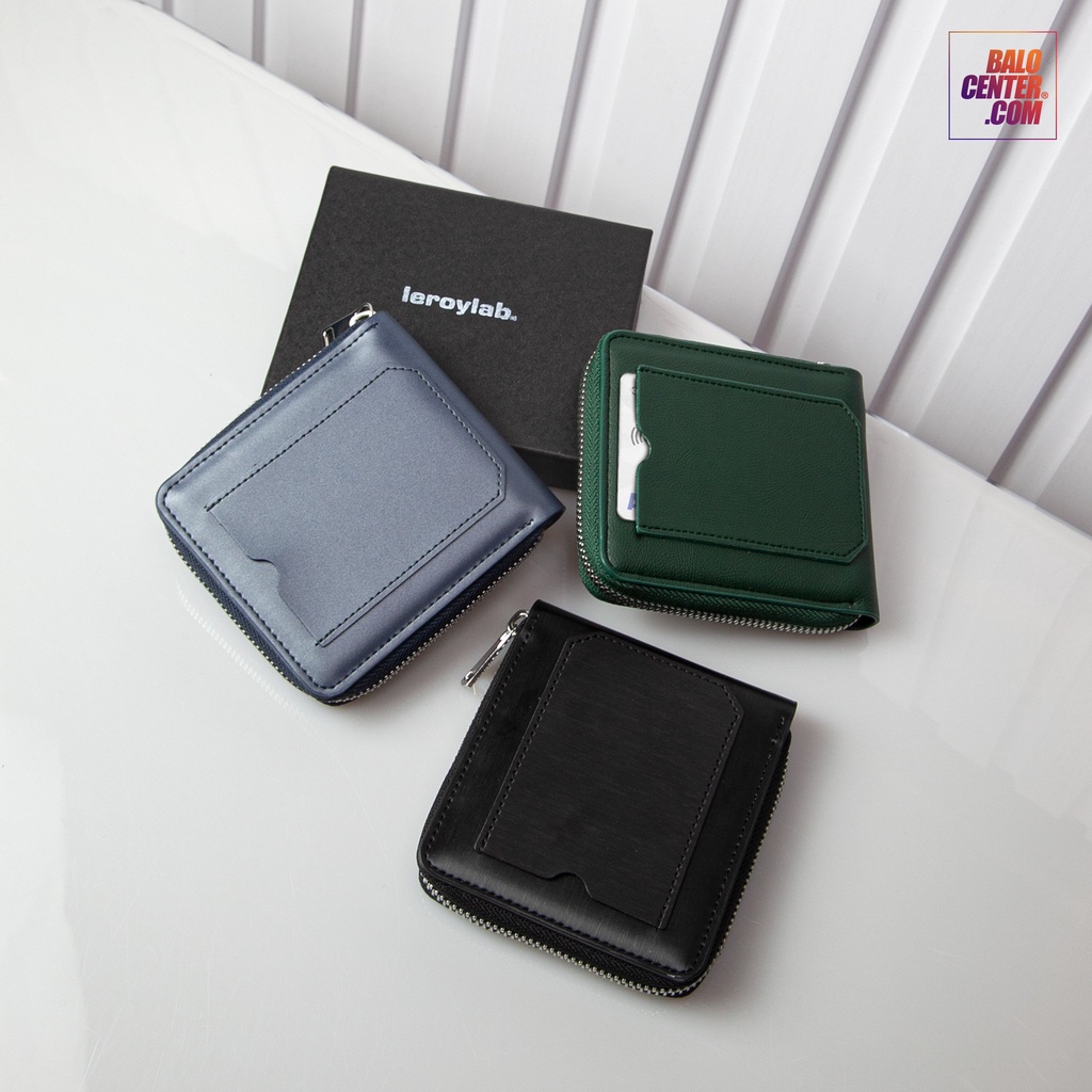 Ví Da Nam Kiểu Dáng Gập Cực Nhiều Ngăn Có Khóa Kéo Leroy by Leroylab Zip Bifold Wallet