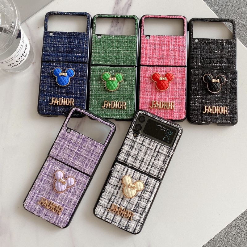 Ốp Điện Thoại Nắp Gập Bằng Vải In Hình Mickey Thời Trang Chống Rơi Cho Samsung Galaxy Z Flip 3 4