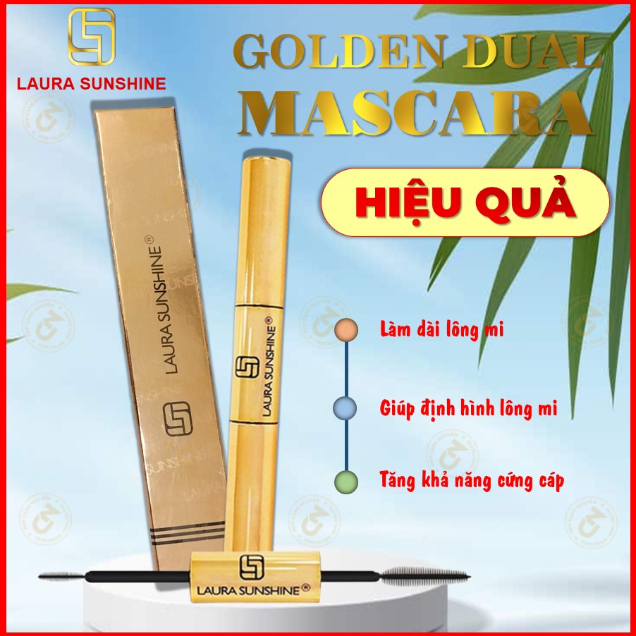 Mascara Nhật Kim Anh Chuốt mi hai đầu làm dày và dài mi - Golden Dual Mascara Laura Sunshine