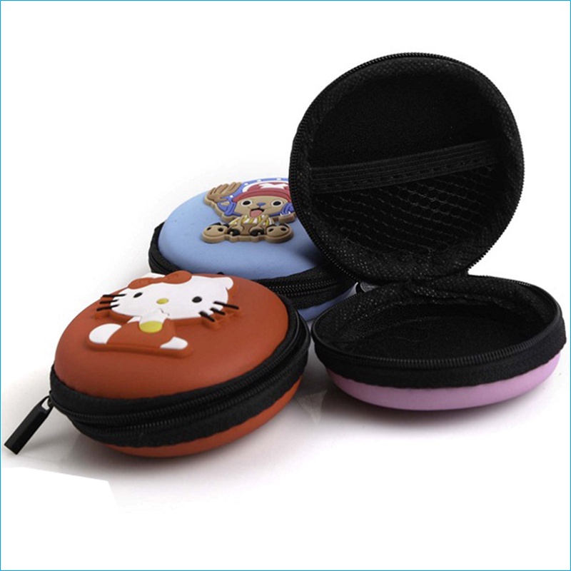 Hộp đựng tai nghe dây cáp cóc sạc tròn nhiều mẫu hình  - Túi đựng tai nghe hình tròn xin xắn du lịch