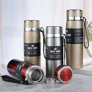 Bình giữ nhiệt 1000ml, 800ml cao cấp có nắp lọc trà - Bình đựng nước giữ nhiệt lớn tiện lợi lõi inox 304 không gỉ
