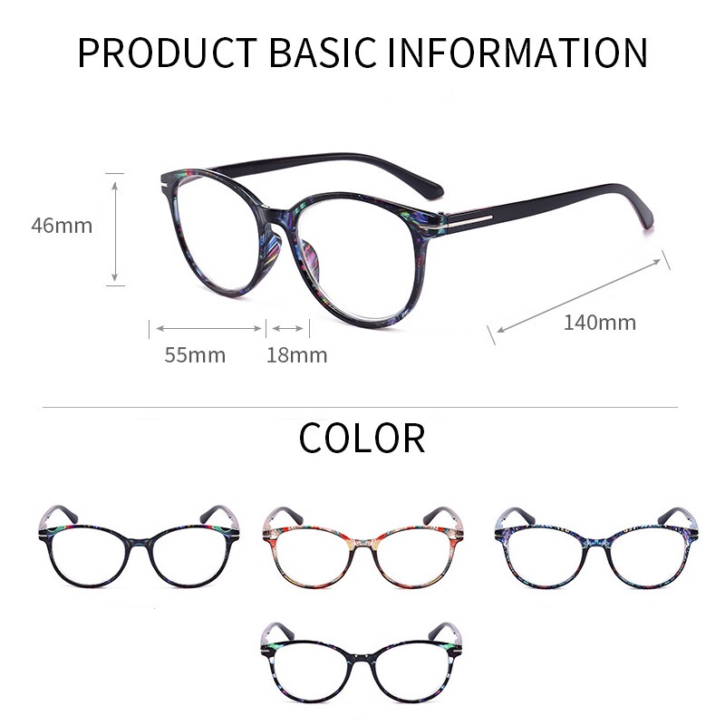 Kính Đọc Sách Gọng Nhựa Họa Tiết Hoa Mẫu Mới 2022 Thời Trang Cho Nam Và Nữ