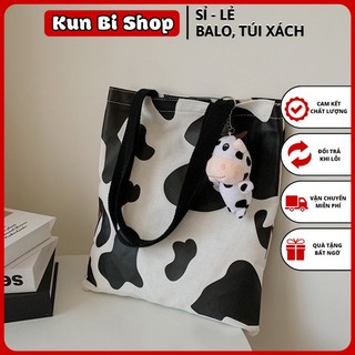 Túi tote bò sữa ❤️Túi đeo vai vải Canvas phong cách Ulzzang, vải bố form Unisex Vintage