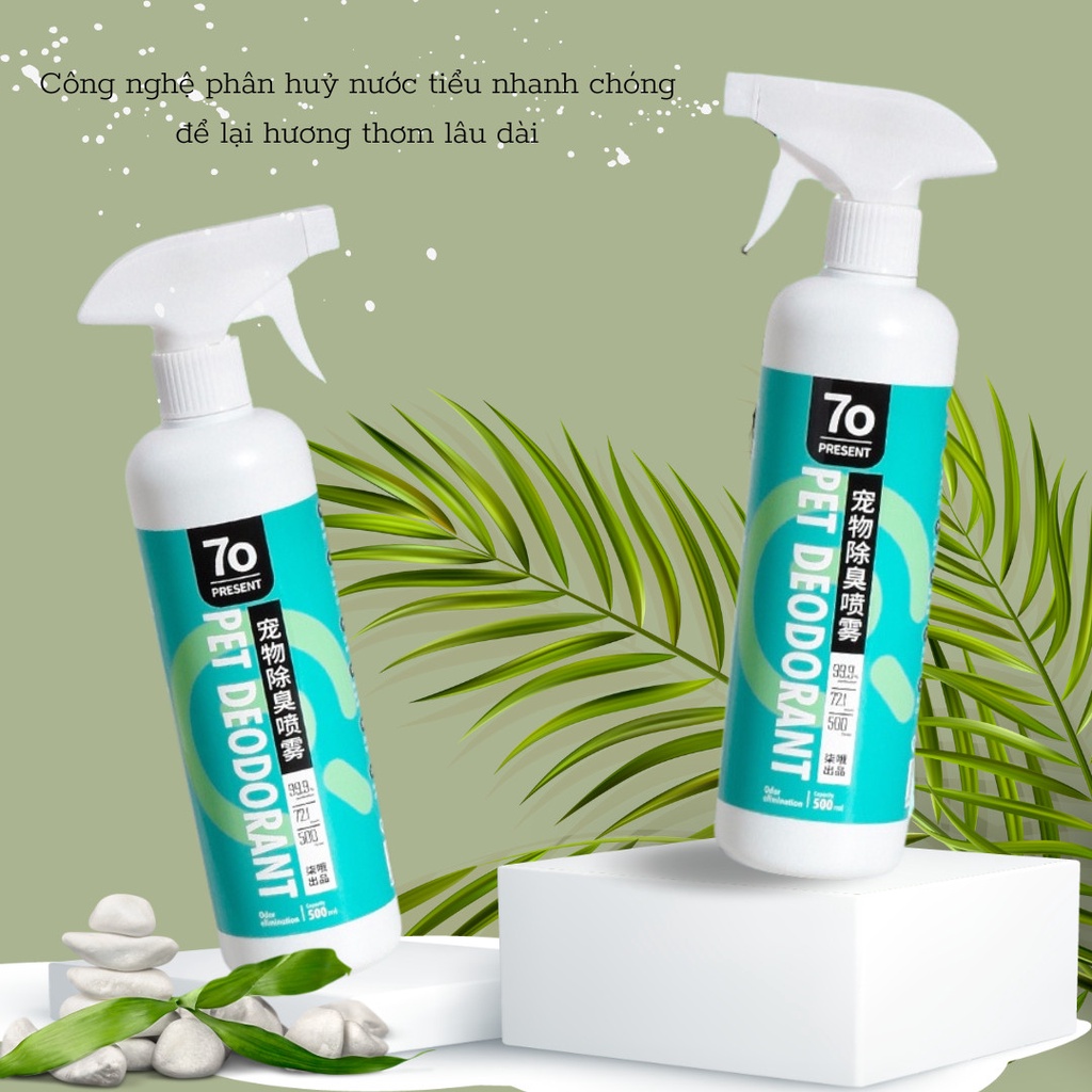 Xịt khử mùi hôi dành cho chó mèo PET DEODORANT YEUPET khử mùi 24h khử trùng 99% - 500ml