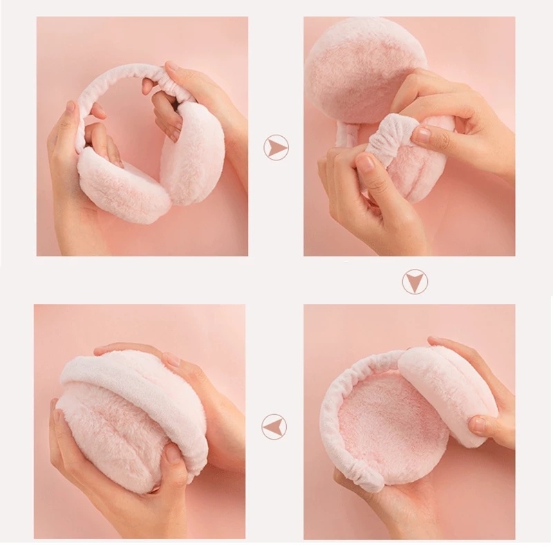 Bông Chụp Tai Nhung Mềm Dày Dặn Hình Bánh Burger Gấp Gọn Sáng Tạo Bảo Vệ Lạnh Tai Khi Lái Xe Ngoài Trời Vào Mùa Đông