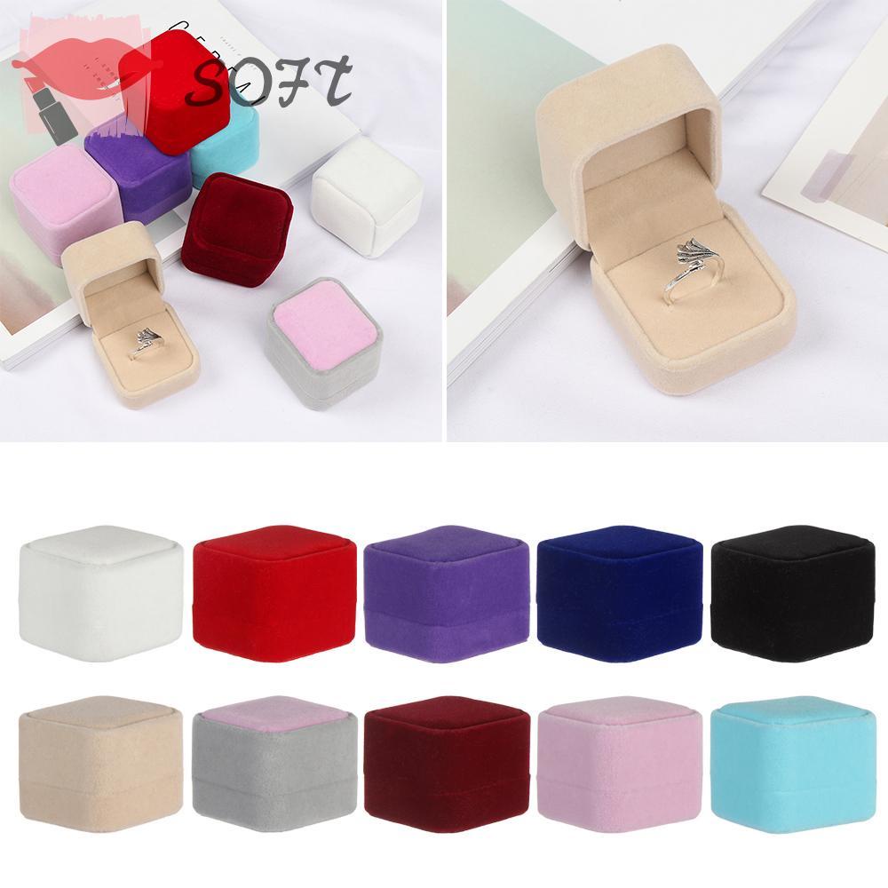 Hộp đựng trang sức 10 màu bằng vải nhung chất lượng cao