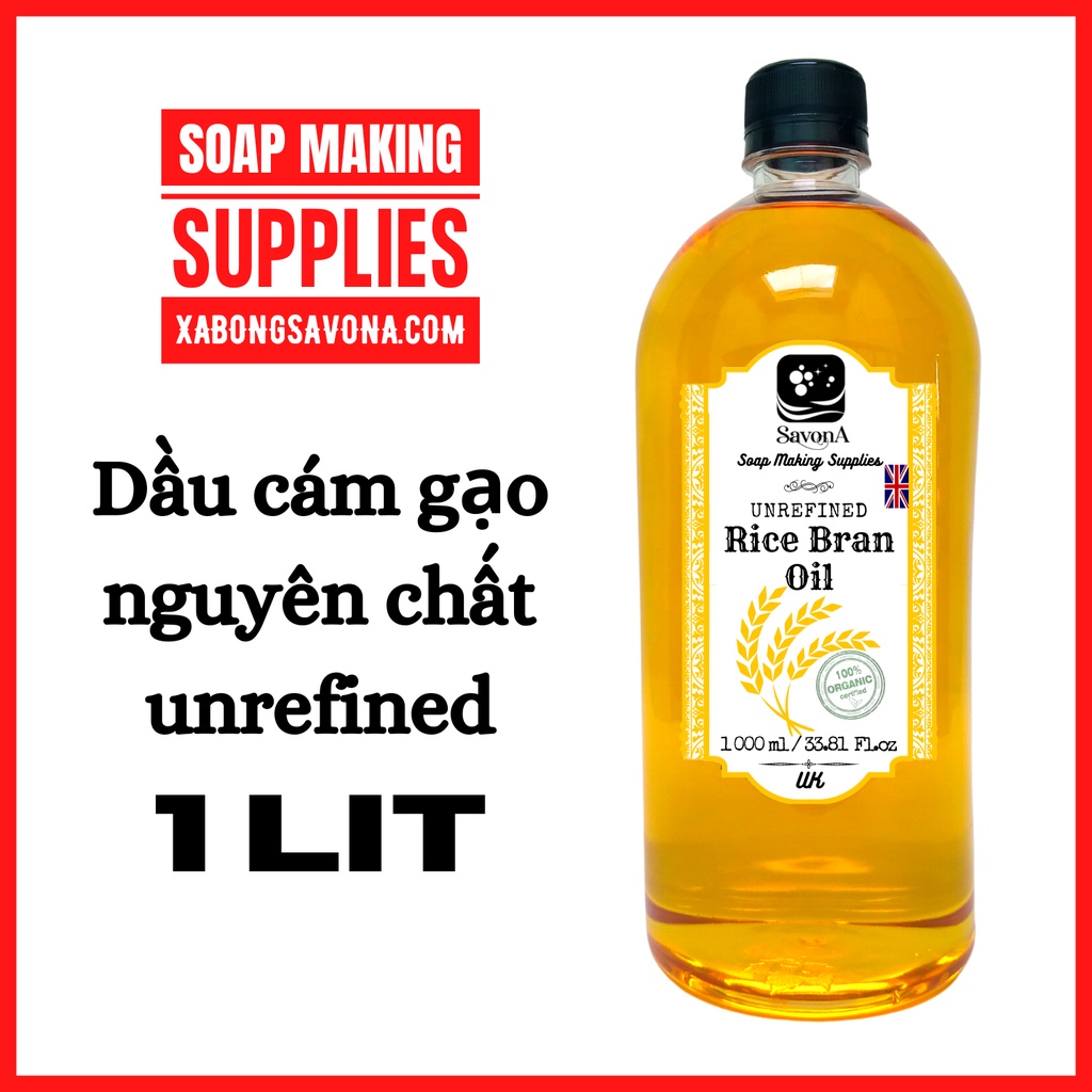 1L Dầu Cám Gạo Nguyên Chất 1 Lit - Unrefined Rice Bran Oil 1 Lit SavonA - Refined Rice Bran Oil 1L SavonS
