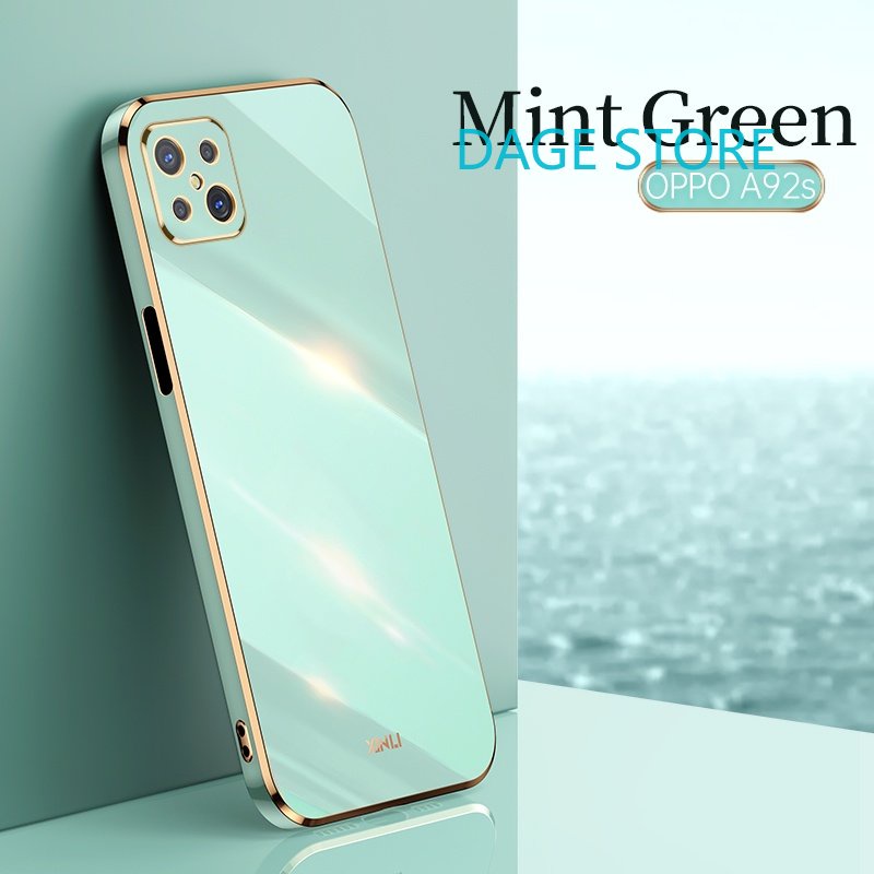 Ốp Điện Thoại Mềm Viền Thẳng Màu Trơn 6D Cho Oppo Reno4 Z 5G A92s