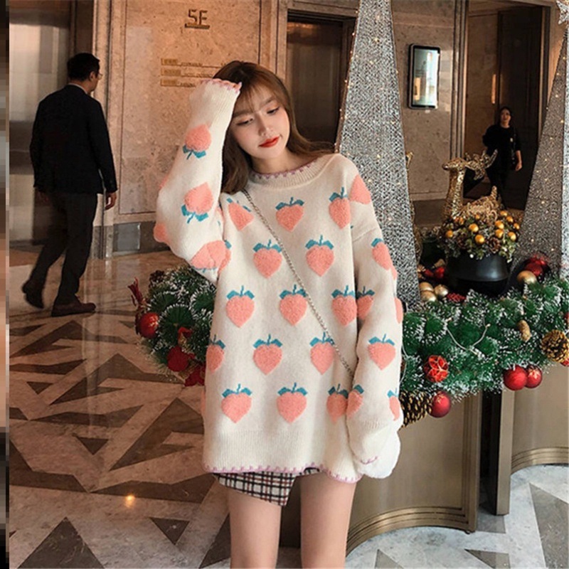 IELGYÁo sweater Dáng Rộng Phong Cách Phương Tây Cho Nữ