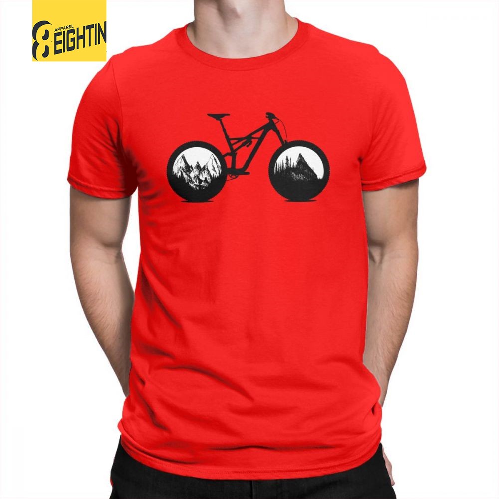 Áo Thun Thể Thao Nam Chất Liệu 100% Cotton In Hình Xe Đạp Leo Núi MOWEI7 Mtb