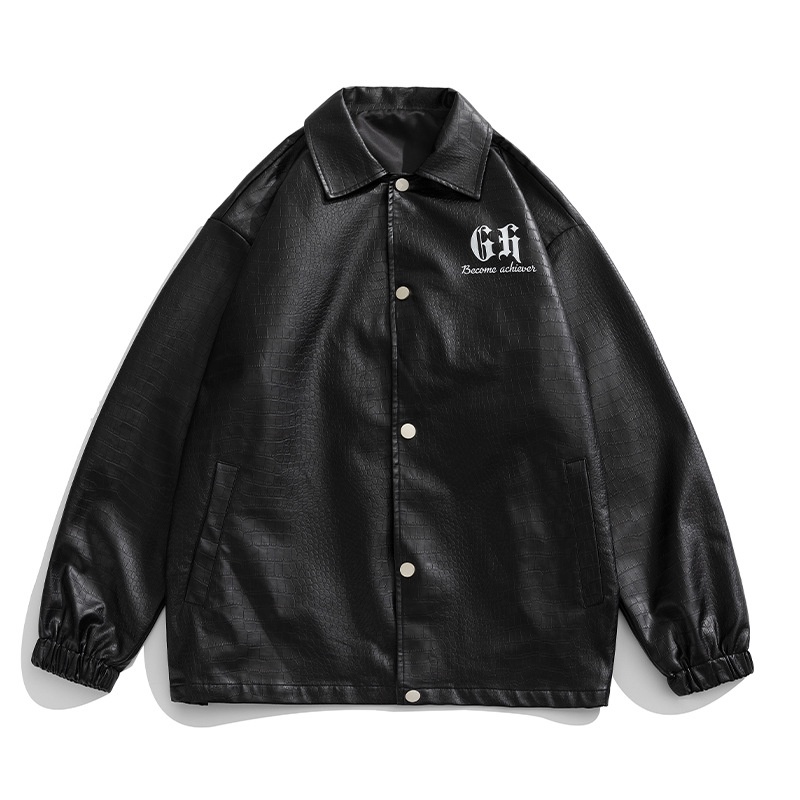 Áo khoác da pu phong cách unisex, áo khoác bomber vảy cá sấu phong cách hàn quốc