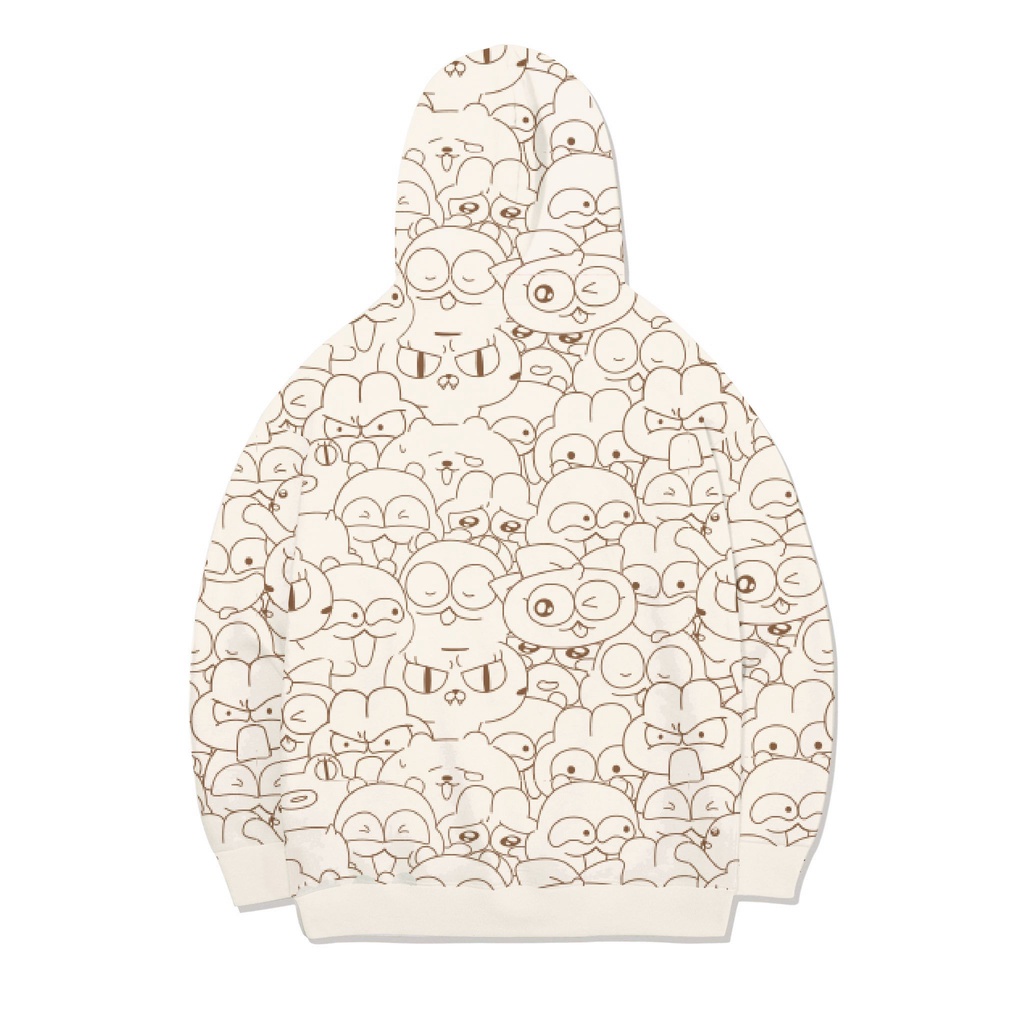 Áo Nỉ Mũ Unisex BOO Dáng Oversize In Pattern ZOOKIZ