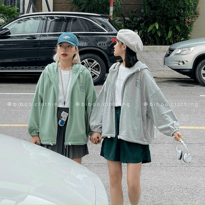 (MẪU MỚI) ÁO KHOÁC NỈ HOODIE DÂY KÉO CÓ NÓN FORM THỤNG IN HÌNH CÔ BÉ NHÍ MẶC ĐI HỌC ĐI CHƠI CỰC XINH TPV9 VALENTINA