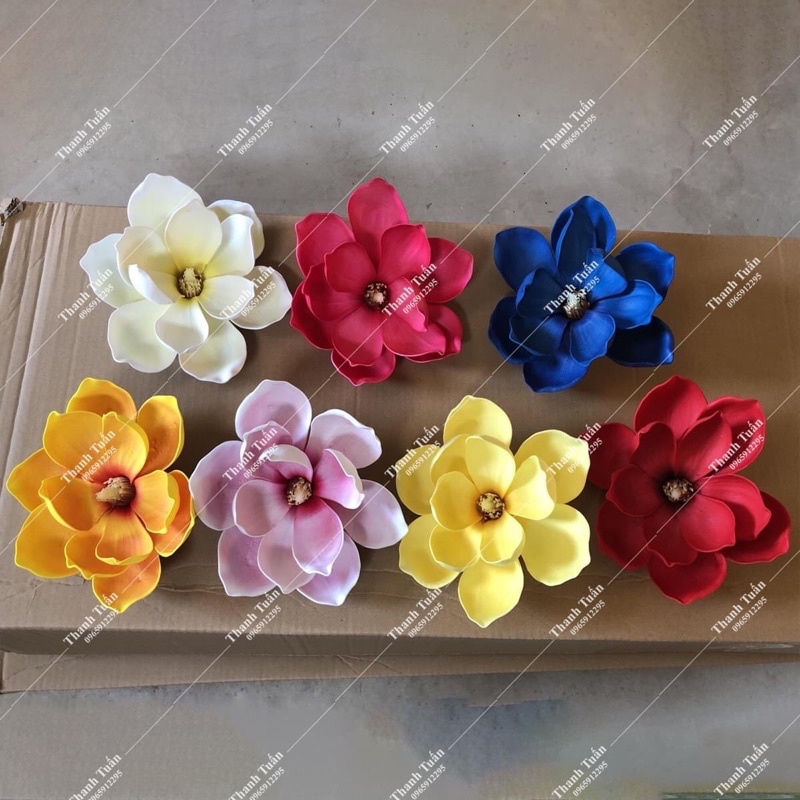 Cơm bò 3 bông hoa mộc Lan mix 3 màu đỏ, cam, xanh