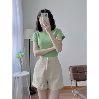 Áo thun nữ form rộng Guguno cotton cổ tròn in basic