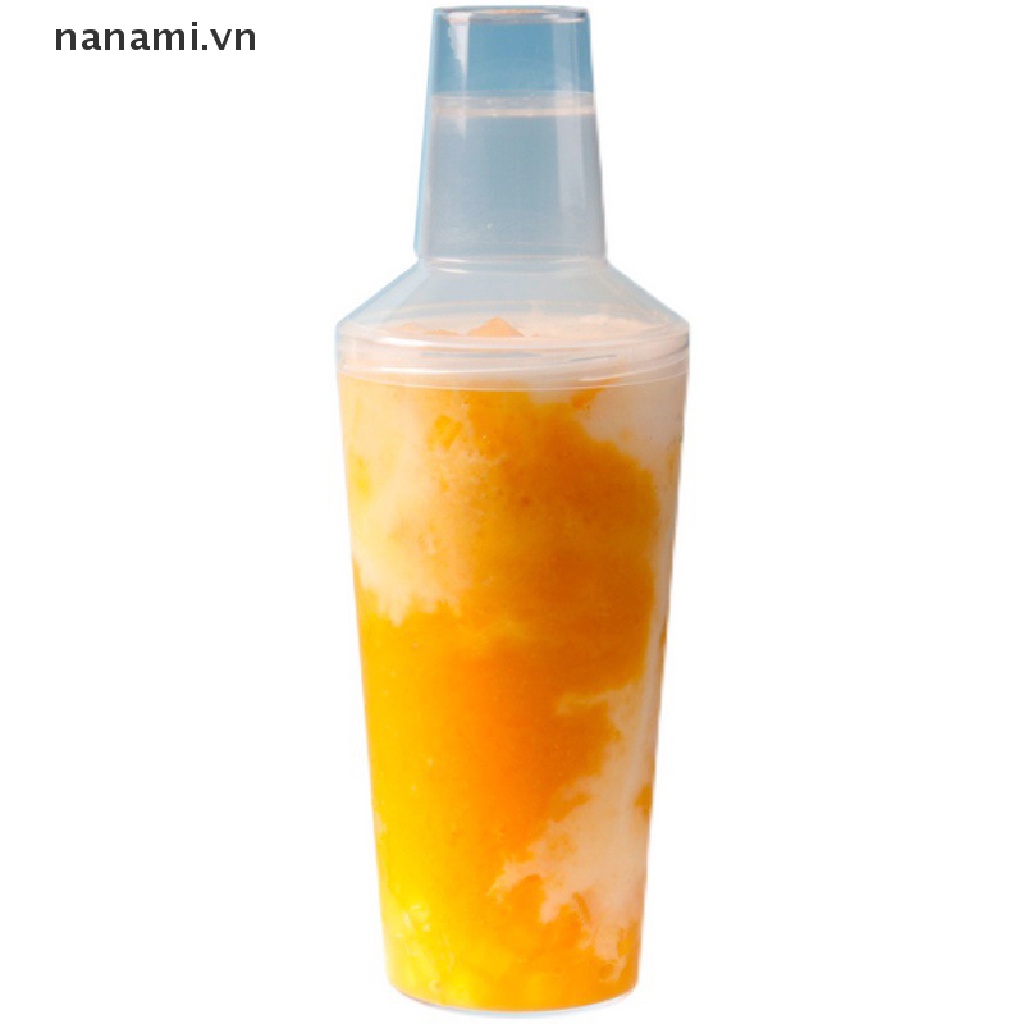 Cốc Lắc Sữa / Sữa / Cà Phê Bằng Nhựa Trong Suốt Có Nắp Dùng Một Lần