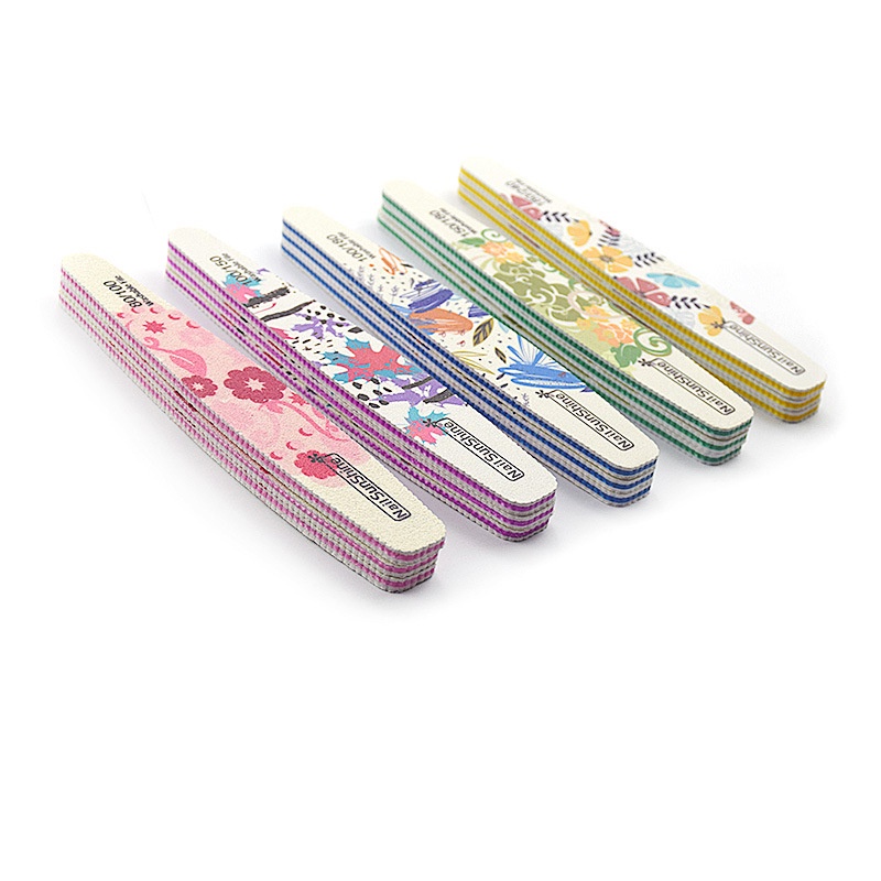 Giấy Nhám Đánh Bóng Móng Tay Màu Trắng Sữa Chống Nước In Hoa Phong Cách Hàn Quốc