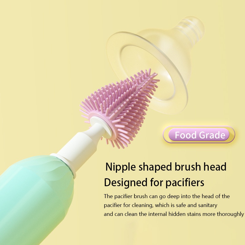 Cọ Vệ Sinh Bình Sữa Em Bé Bằng Điện Đa Năng Bằng Silicone