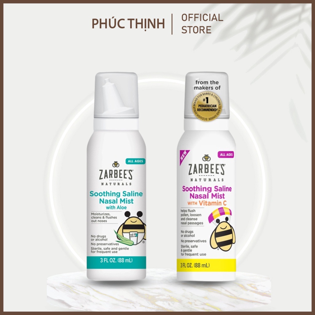 Xịt mũi lô hội đẩy đờm Zarbee's cho bé 88ml PTH004