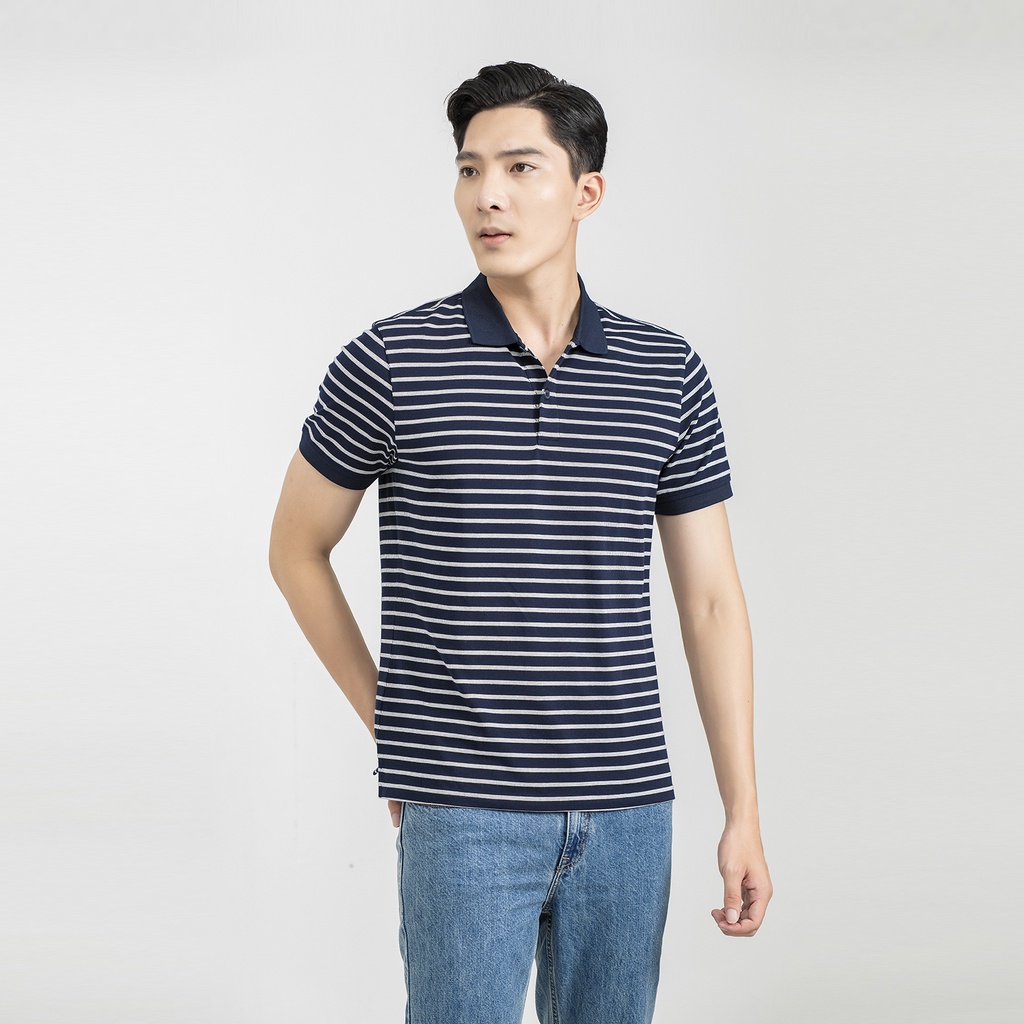 Áo polo Aristino APS017S2 dáng regular fit, cotton, nhẹ mềm, xốp, màu tím than