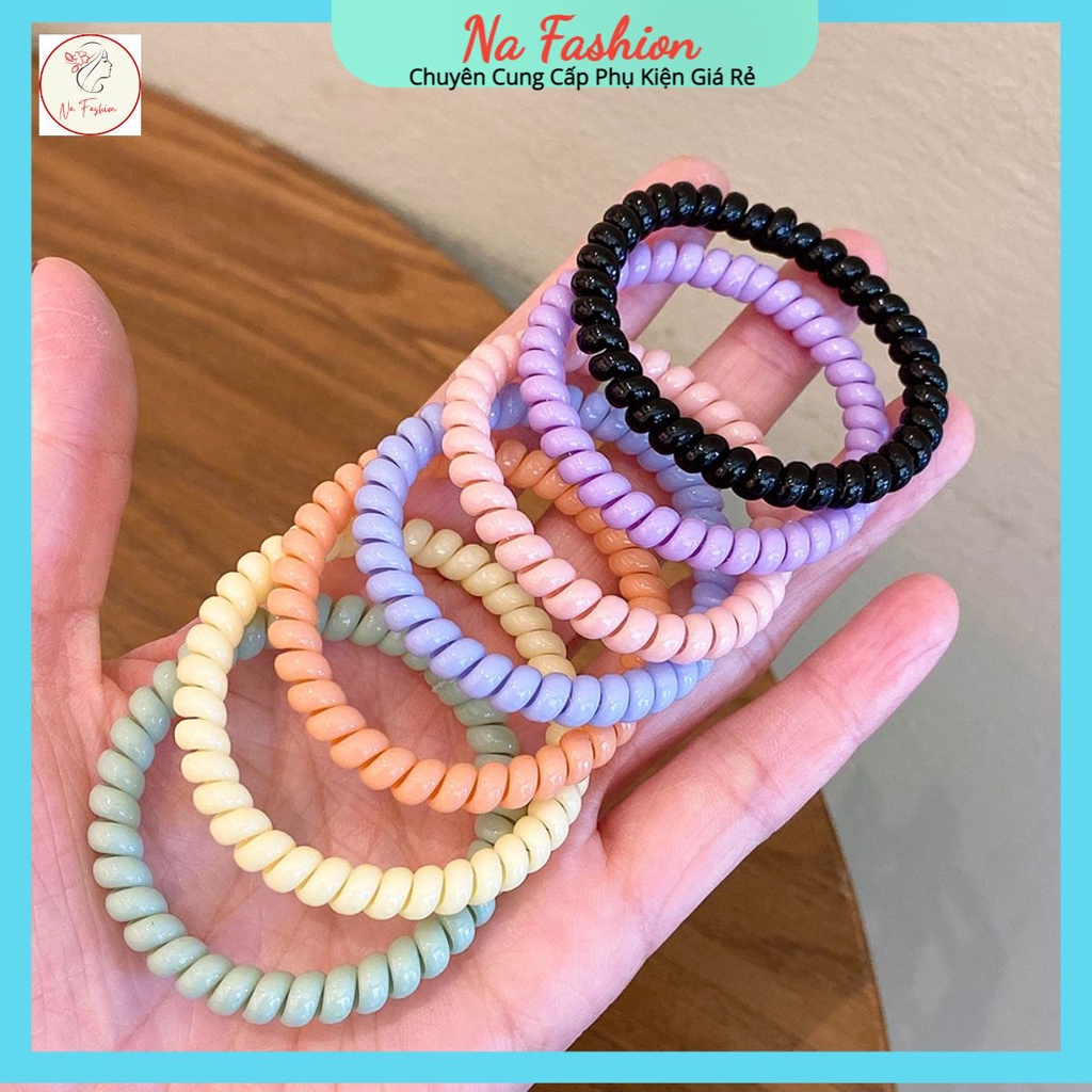 Dây Buộc Tóc ♥️ FREESHIP ♥️ Thun Cột Kiểu Lò Xo Màu Pastel Xinh Xắn - Chun Cột Thời Trang Phong Cách Hàn Quốc