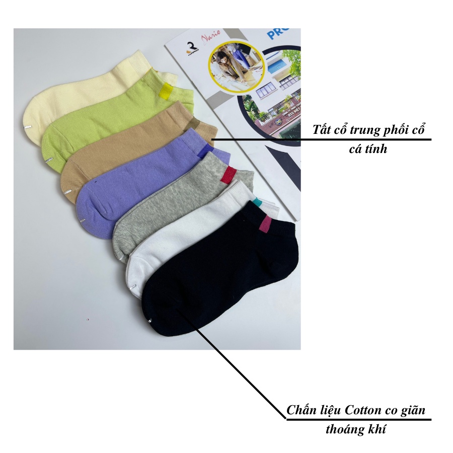 COMBO 3 đôi tất cotton kháng khuẩn nữ VARIO VAC05